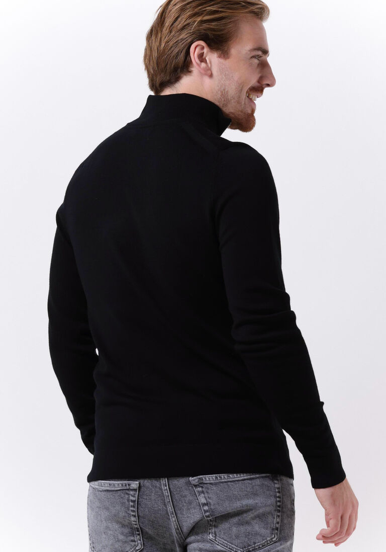 CALVIN KLEIN zwarte calvin klein trui superior wool quarter zip
