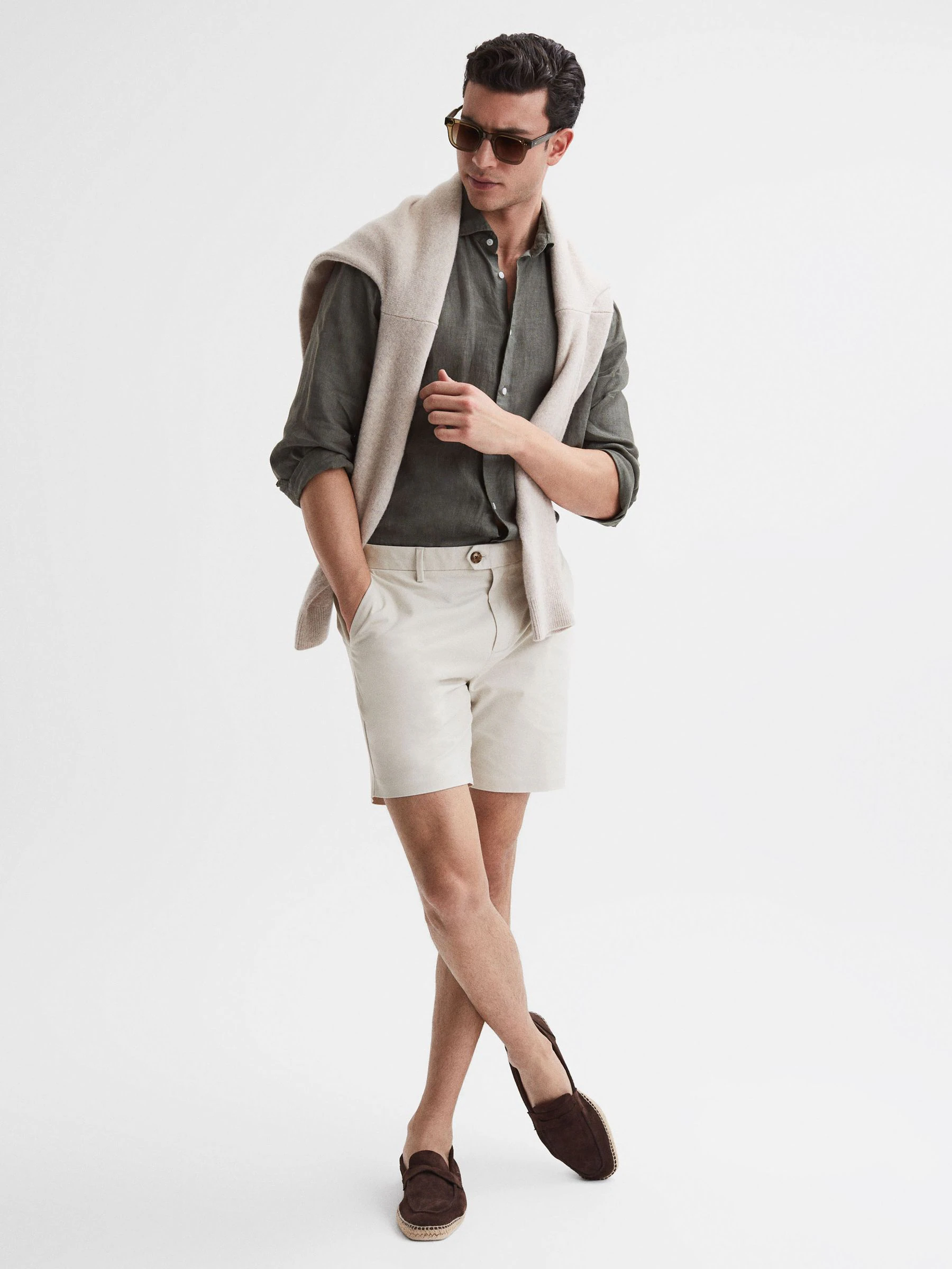 Krijtkleur - Reiss - Wicket S - Casual korte chinoshort