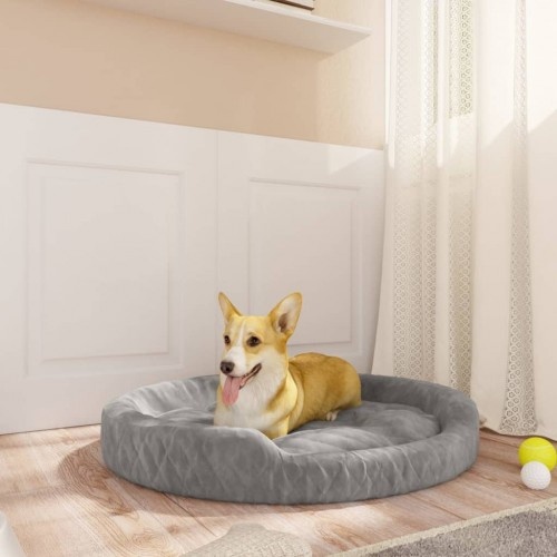 Cama redonda acolchoada cinza claro Vidaxl para cães