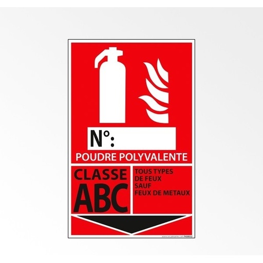 Panneau - Signalétique Extincteur Feux ABC - 160x250mm