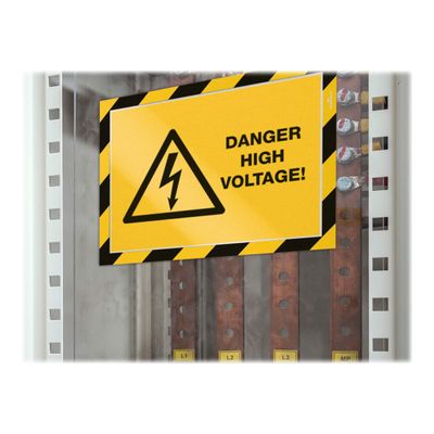 Durable Duraframe Magnetic Security - Cadre d'affichage magnétique bicolore - A4 - jaune/noir