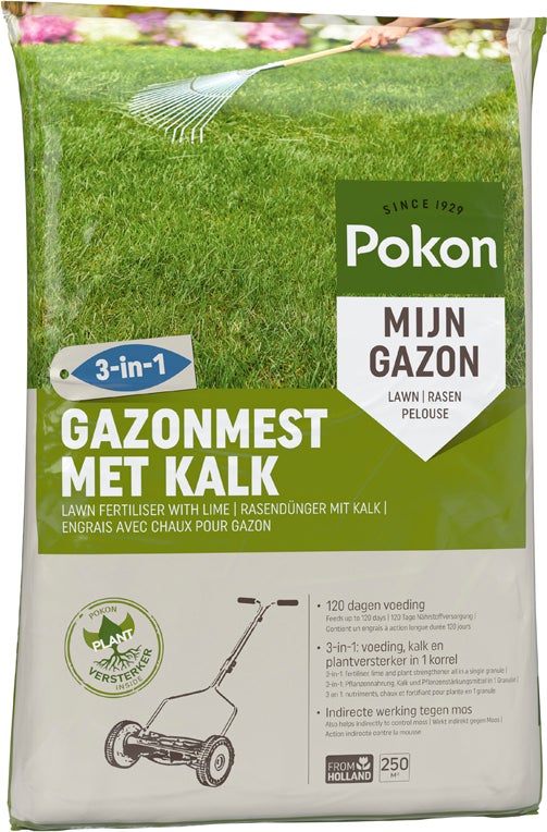 Pokon biologische gazonmest3-in-1 250 m² 16,8 kg