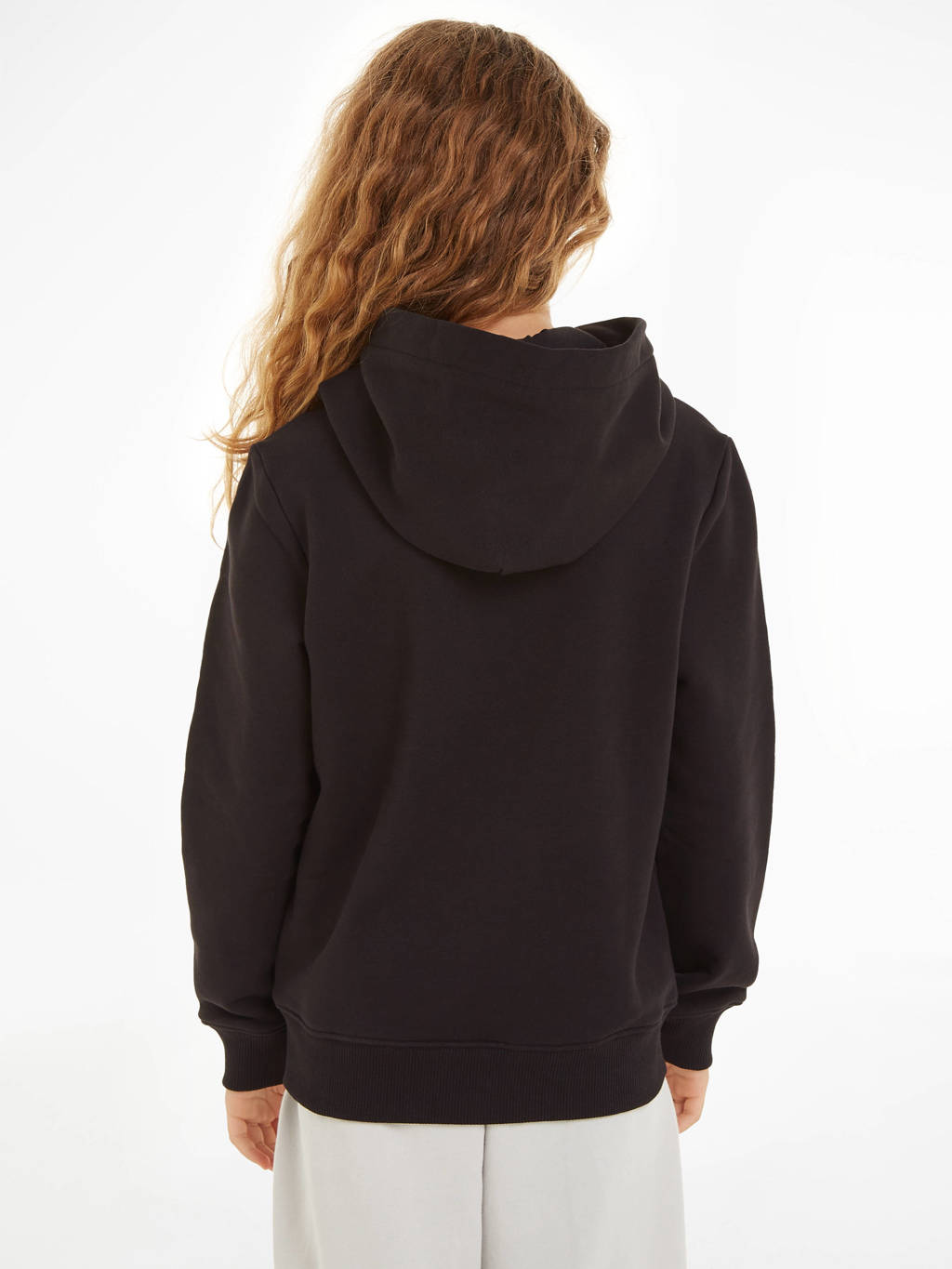 Calvin Klein hoodie Terry met logo zwart