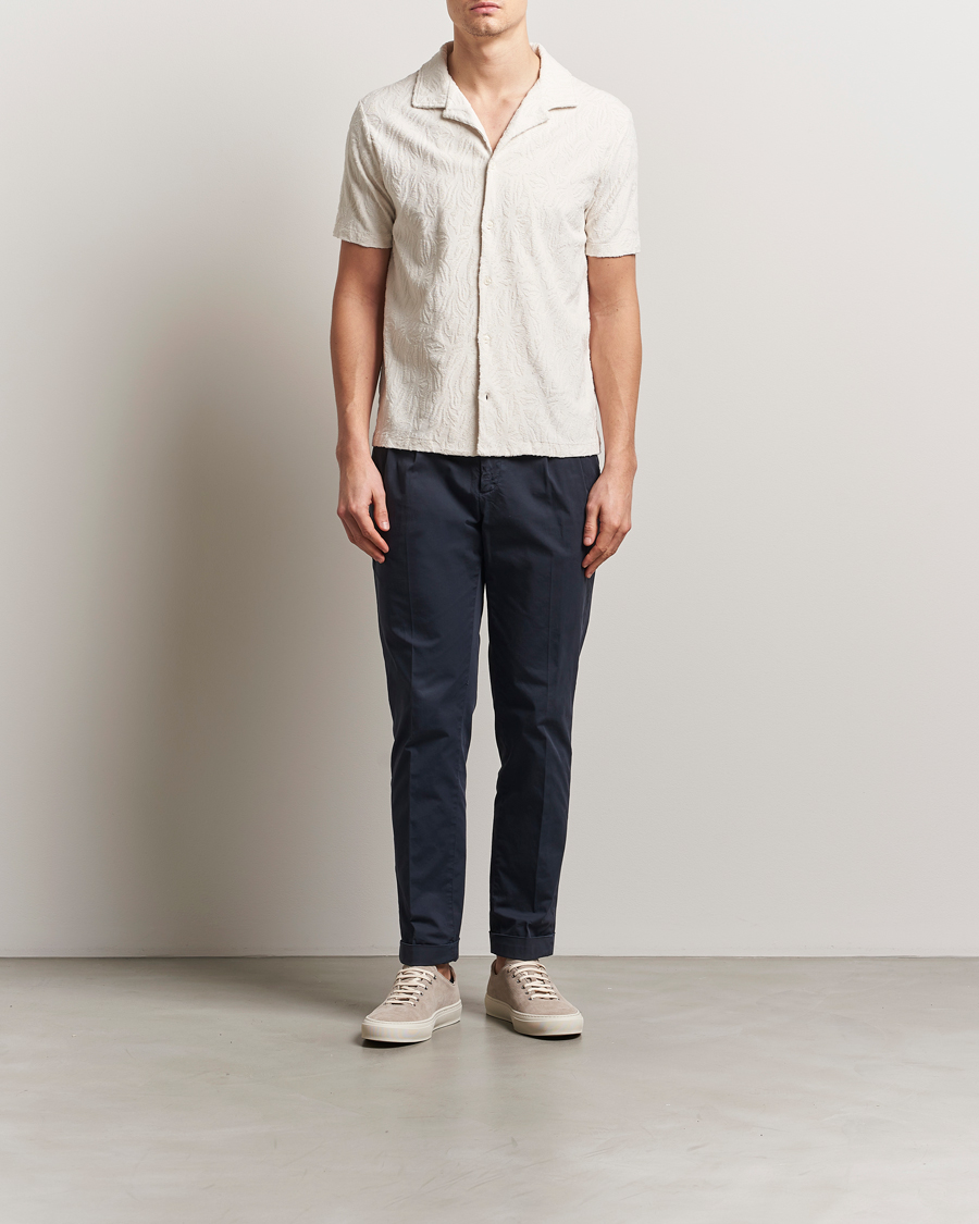 Altea Terry Jacquard Cotton Polo Off White