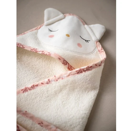 Bonne nuit les chatons Cape de bain en éponge   Ecru Nuage        75 x 75 cm   de               Petit à petit