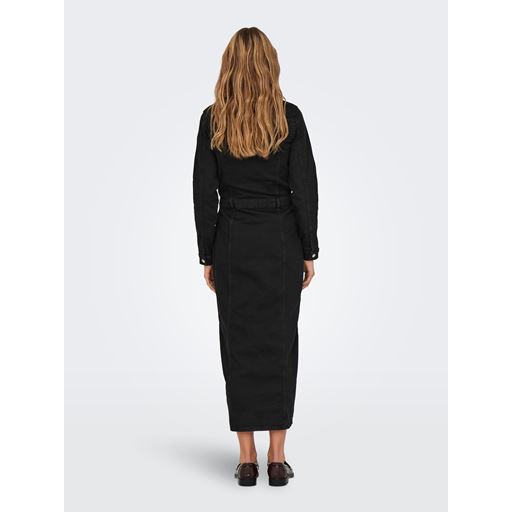 ONLY Ellen Longstretch Denimkjole, Washed Black, XL