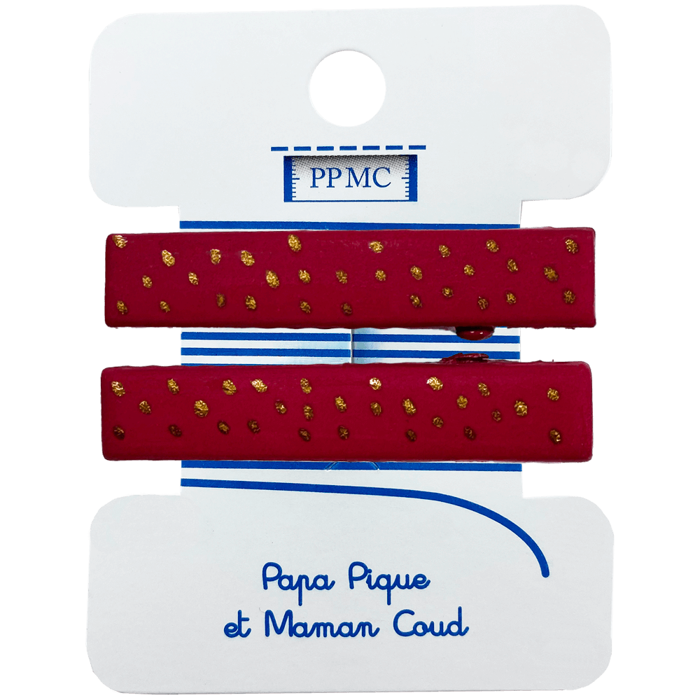 Barrette Croco Moyenne Fuchsia Pailleté