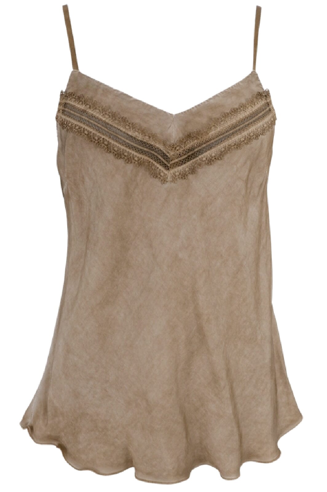 Black Colour Bclou Satin Strap Top champagne