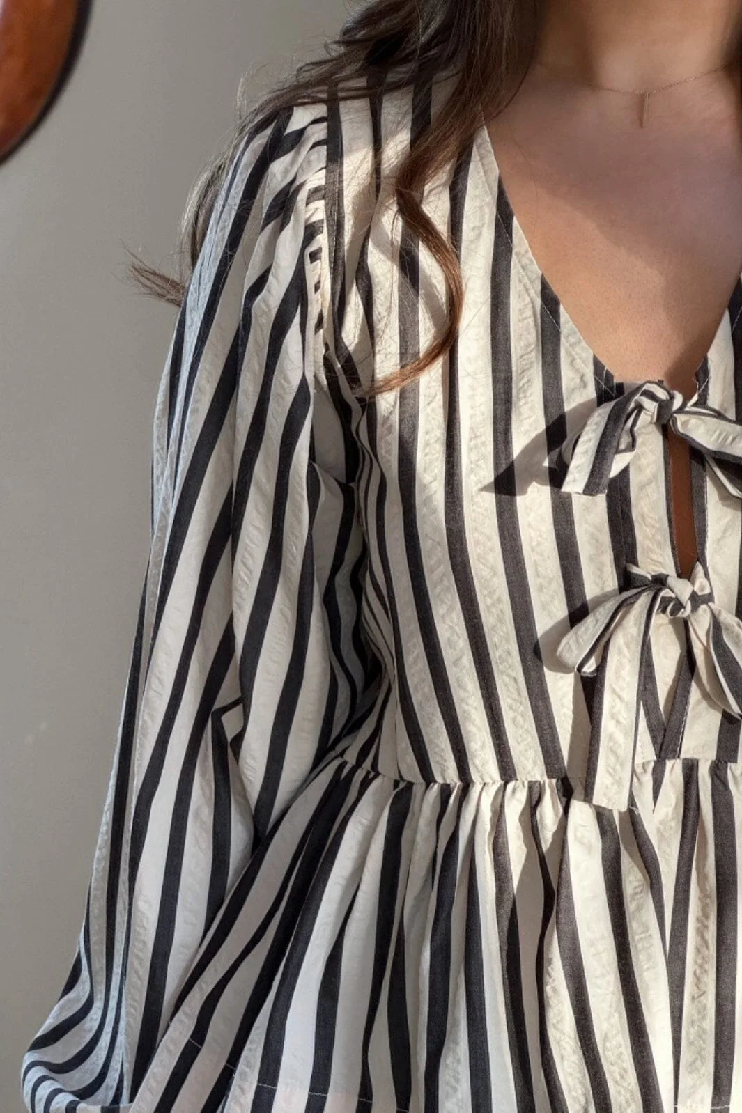 Neo Noir Bessie Contrast Stripe Blouse