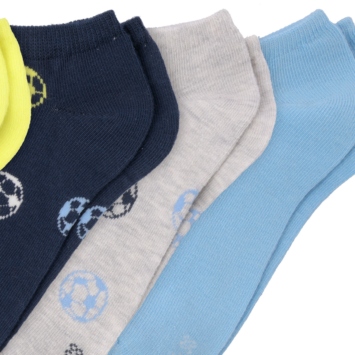 4 Paar Jungen Sneaker-Socken im Set dunkelblau / hellblau / gelb