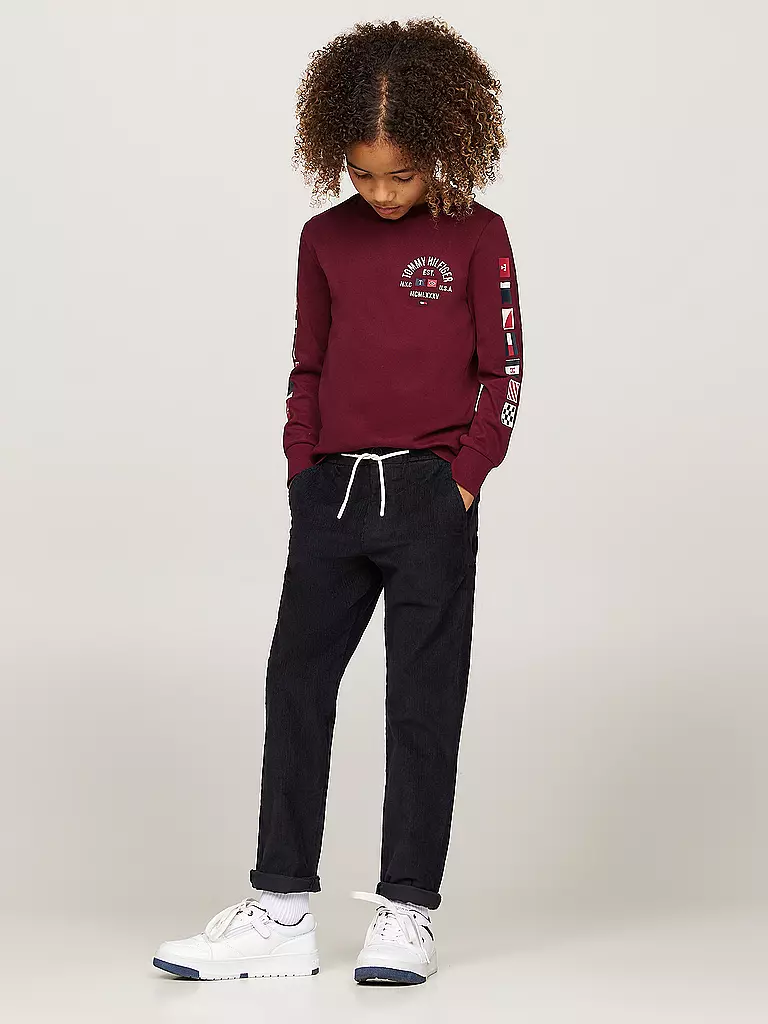 TOMMY HILFIGER Jungen Langarmshirt dunkelrot
