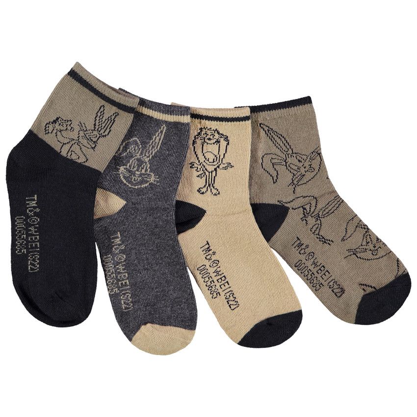 Lot de 4 paires de chaussettes print Looney Tunes pour garçon - Vert