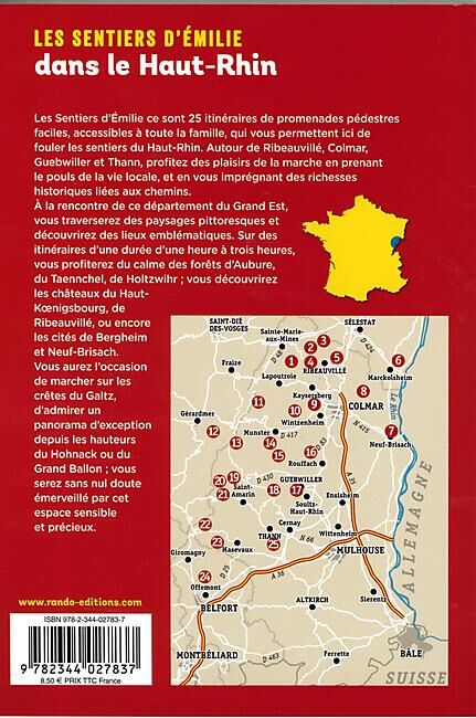 RANDO EDITIONS - SENTIERS EMILIE DANS LE HAUT RHIN