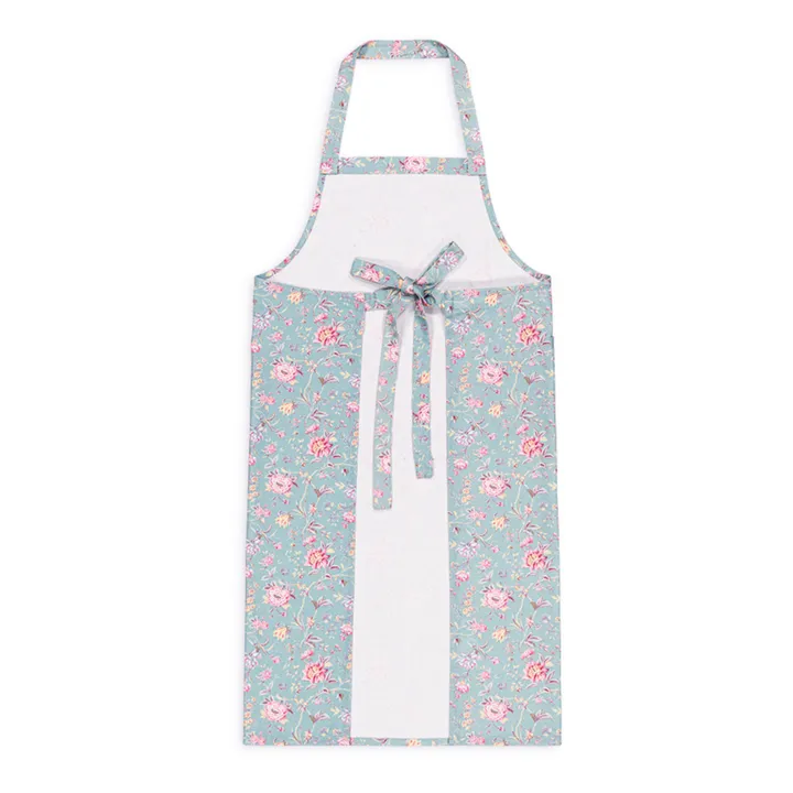 Louise Misha Tablier Mado en coton bio | Bleu turquoise