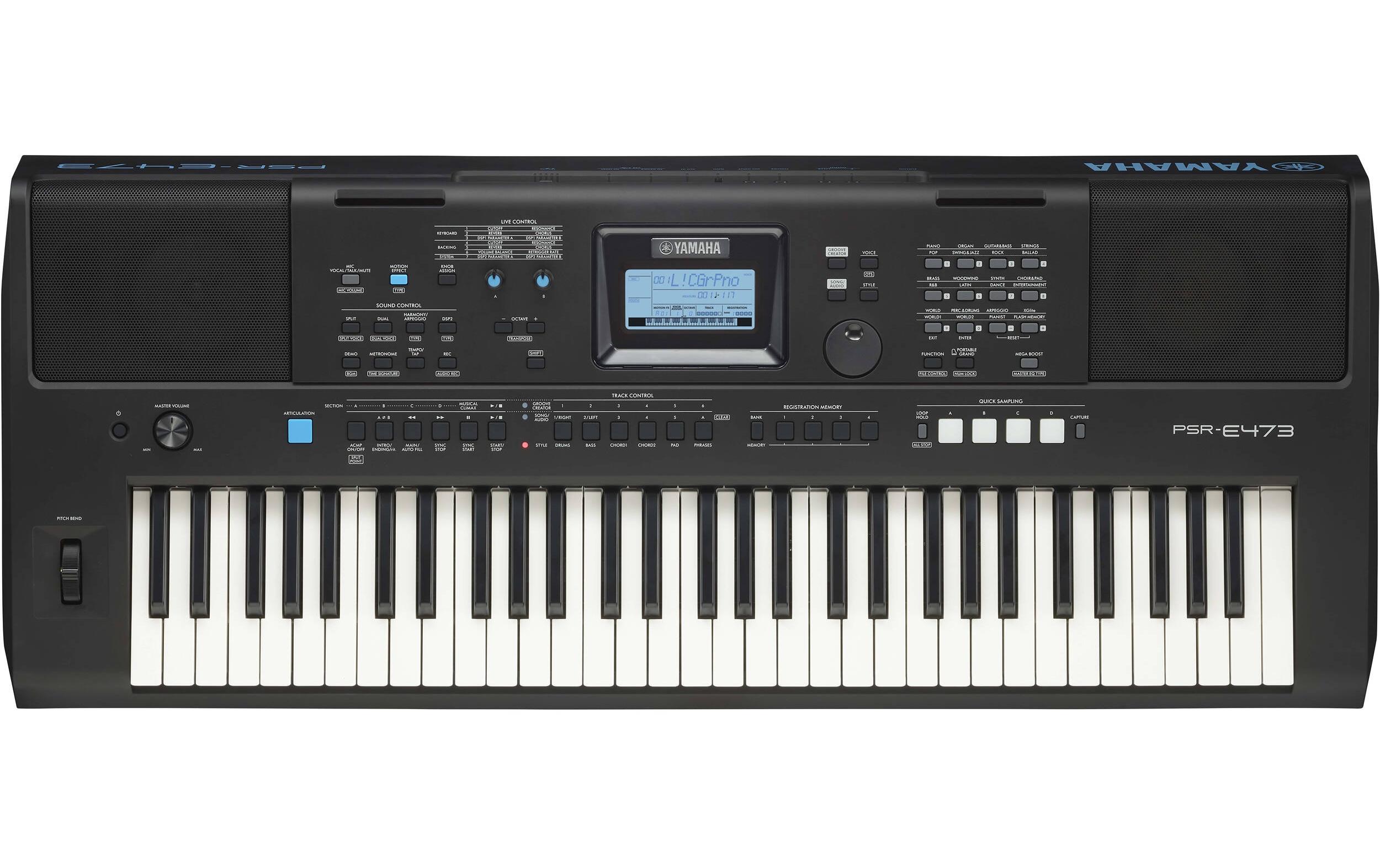 Keyboard PSR-E473<br>Portables Keyboard mit Anschlagdynamik