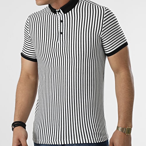 Polo A Manches Courtes 1750 Blanc Noir