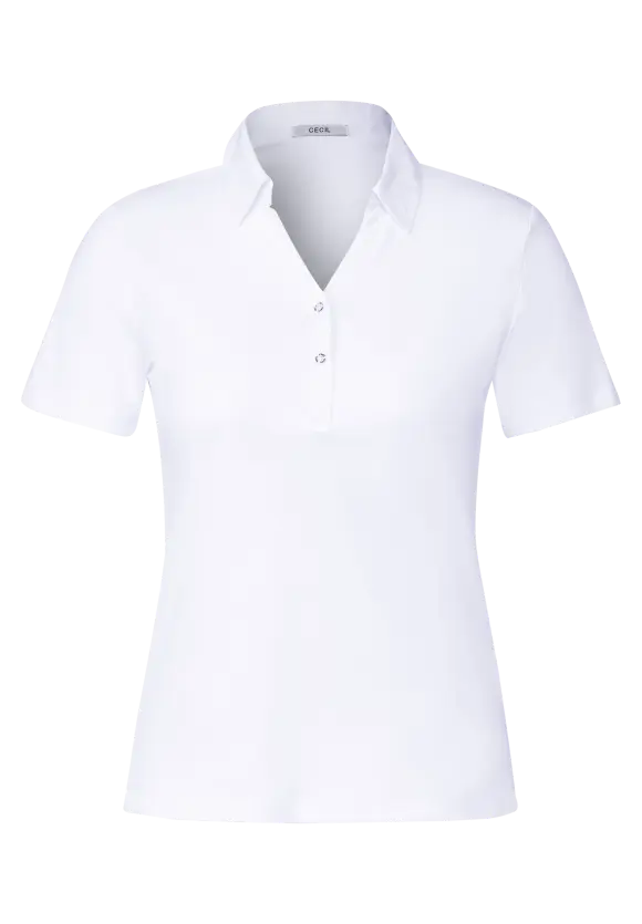 Poloshirt in Unifarbe - White