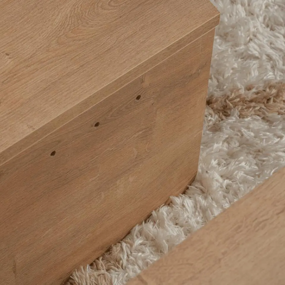 CALICOSY - Set van 2 Salontafels ORION - Licht hout - 35x90x90 cm