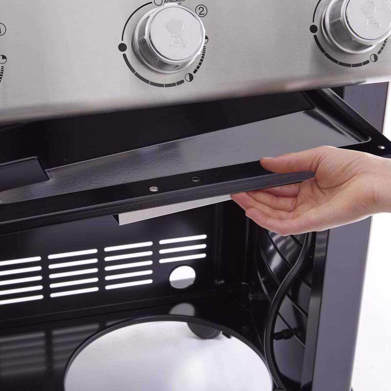 Churrasqueira a gás propano Weber Spirit S-315 com 3 queimadores e aço inoxidável.