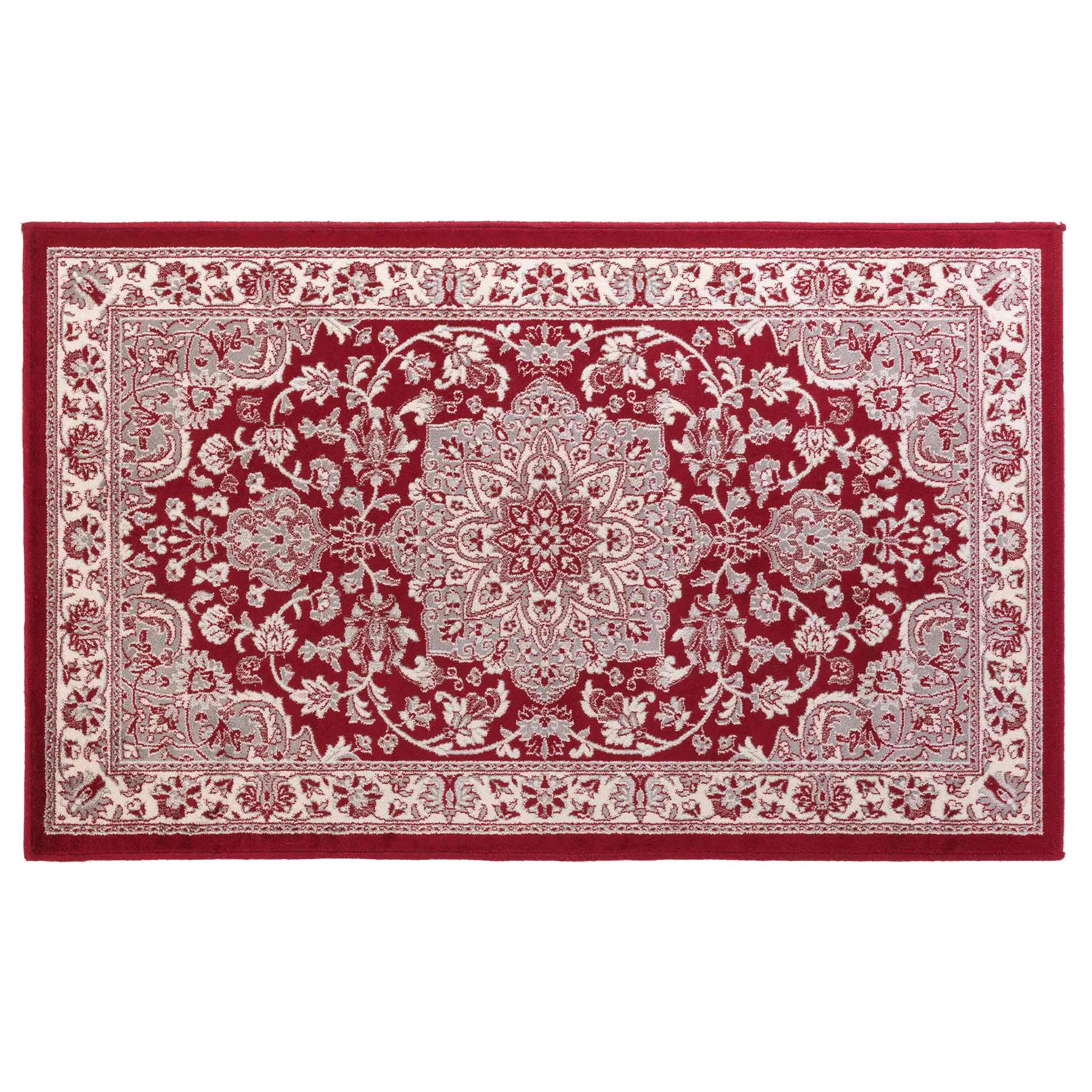 TAPIS RECTANGLE 68X110CM VISCOSE TISSEE CHERINE ROUGE
