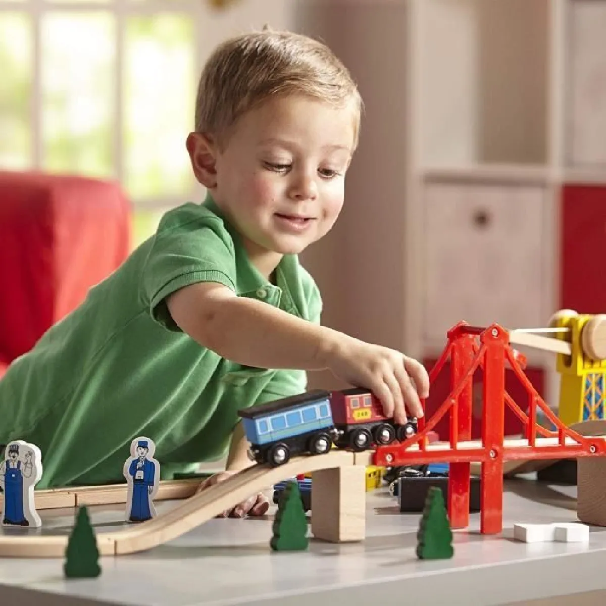 Melissa & Doug Circuit en bois de Chemin De Fer 132 pièces