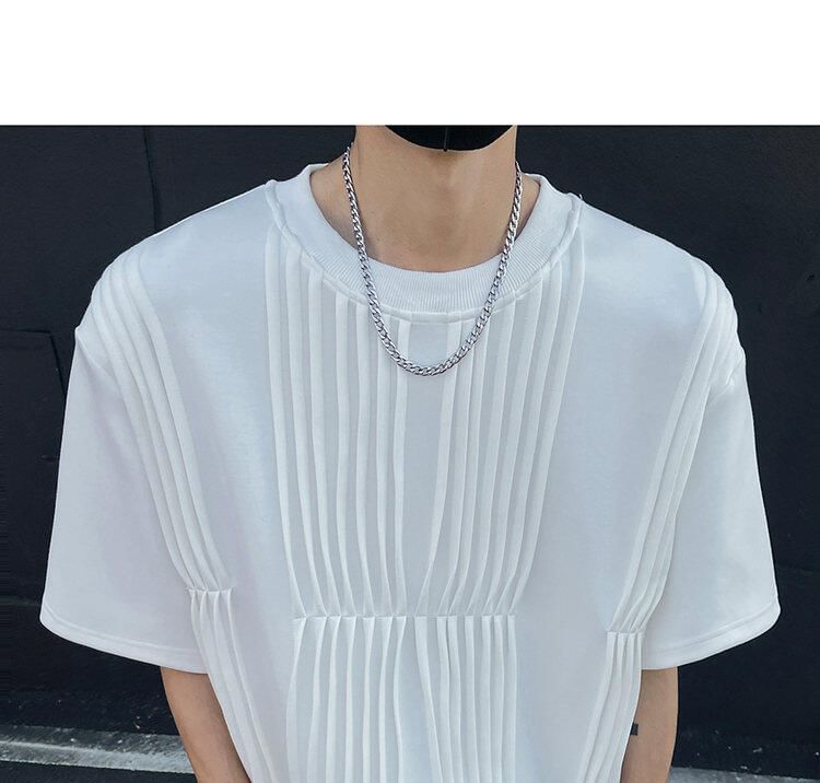 Freehop - T-shirt met korte mouwen, ronde hals en effen ribbels