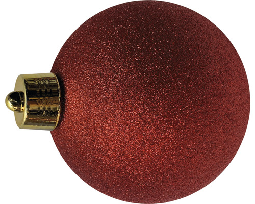 Lafiora kerstbal, kunststof, Ø 20 cm, rode glitter