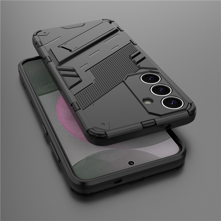 Samsung Galaxy S25 Hybrid Hardcase Hülle   Kickstand Aufsteller - Schwarz