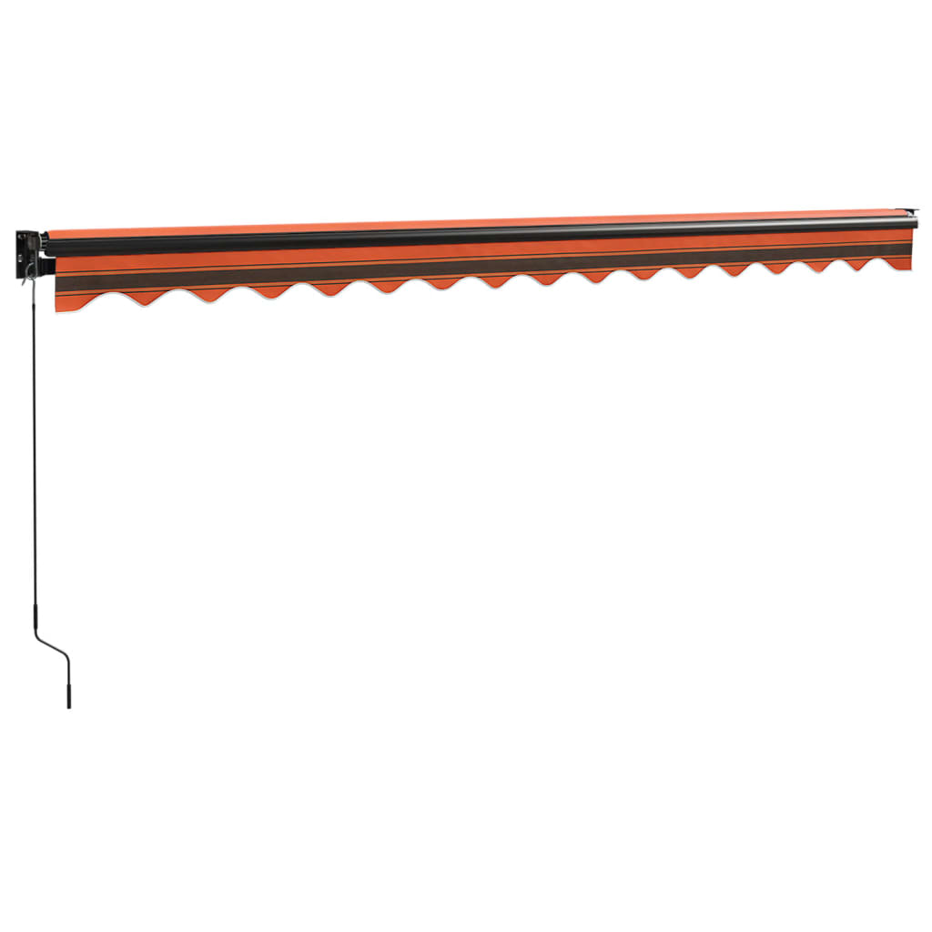 Auvent rétractable orange et marron 4x3 m tissu et aluminium
