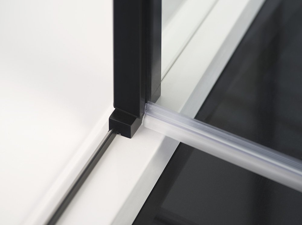 Polysan Zoom Line Black zwarte douchecabine 100x100cm anti-kalk