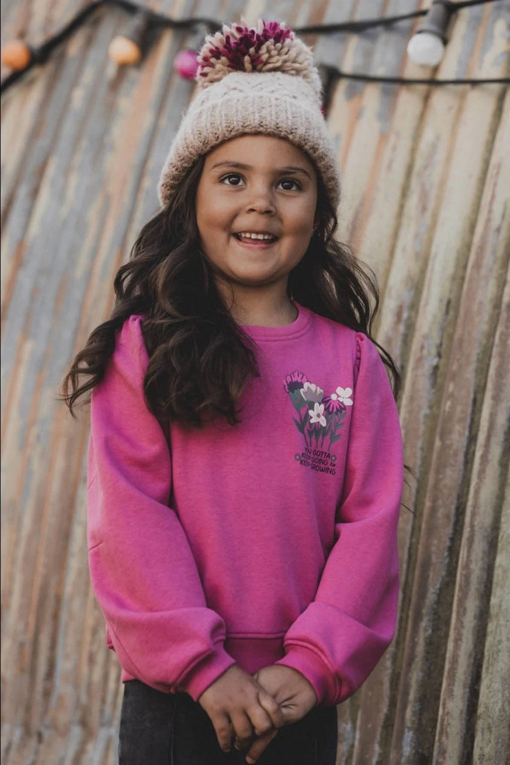 LOOXS sweater met printopdruk donkerroze