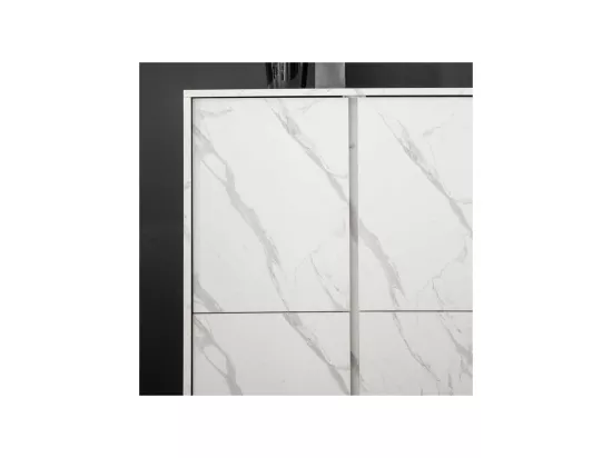 Vaisselier 4 portes Marbre blanc - BURANO