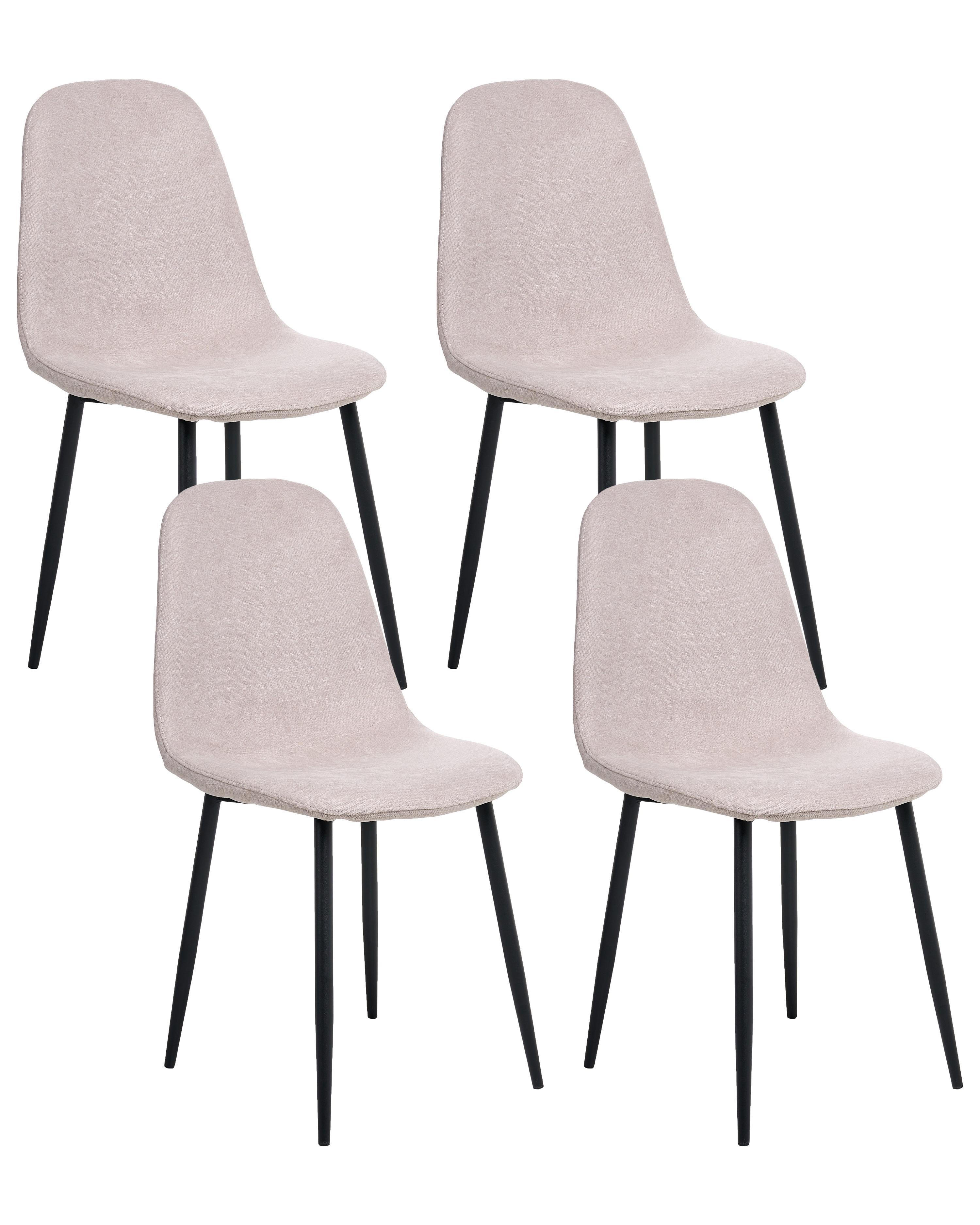 Set van 4 eetkamerstoelen CRANDALL Stof Beige