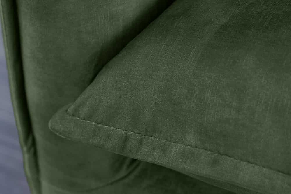 Großes 3-Sitzer Sofa HEAVEN 200cm dunkelgrün Samt Federkern waschbarer Bezug Hussensofa Couch
