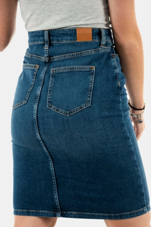 jupe only norma medium blue denim
