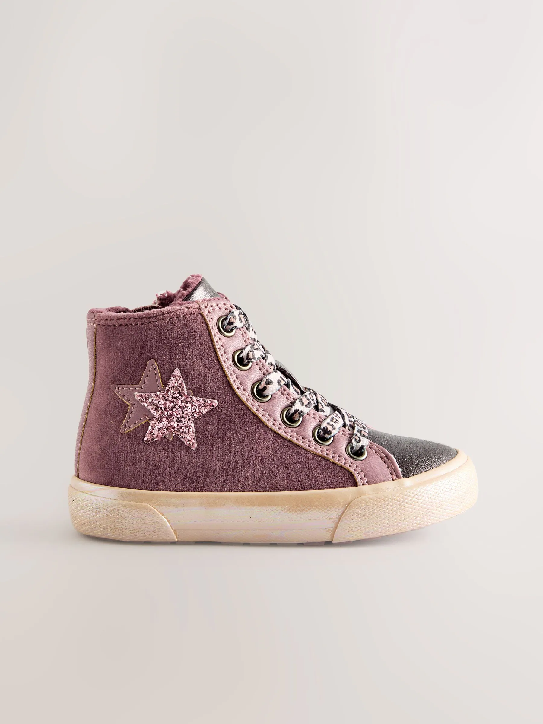 Paars - Hoge sneakers met ster
