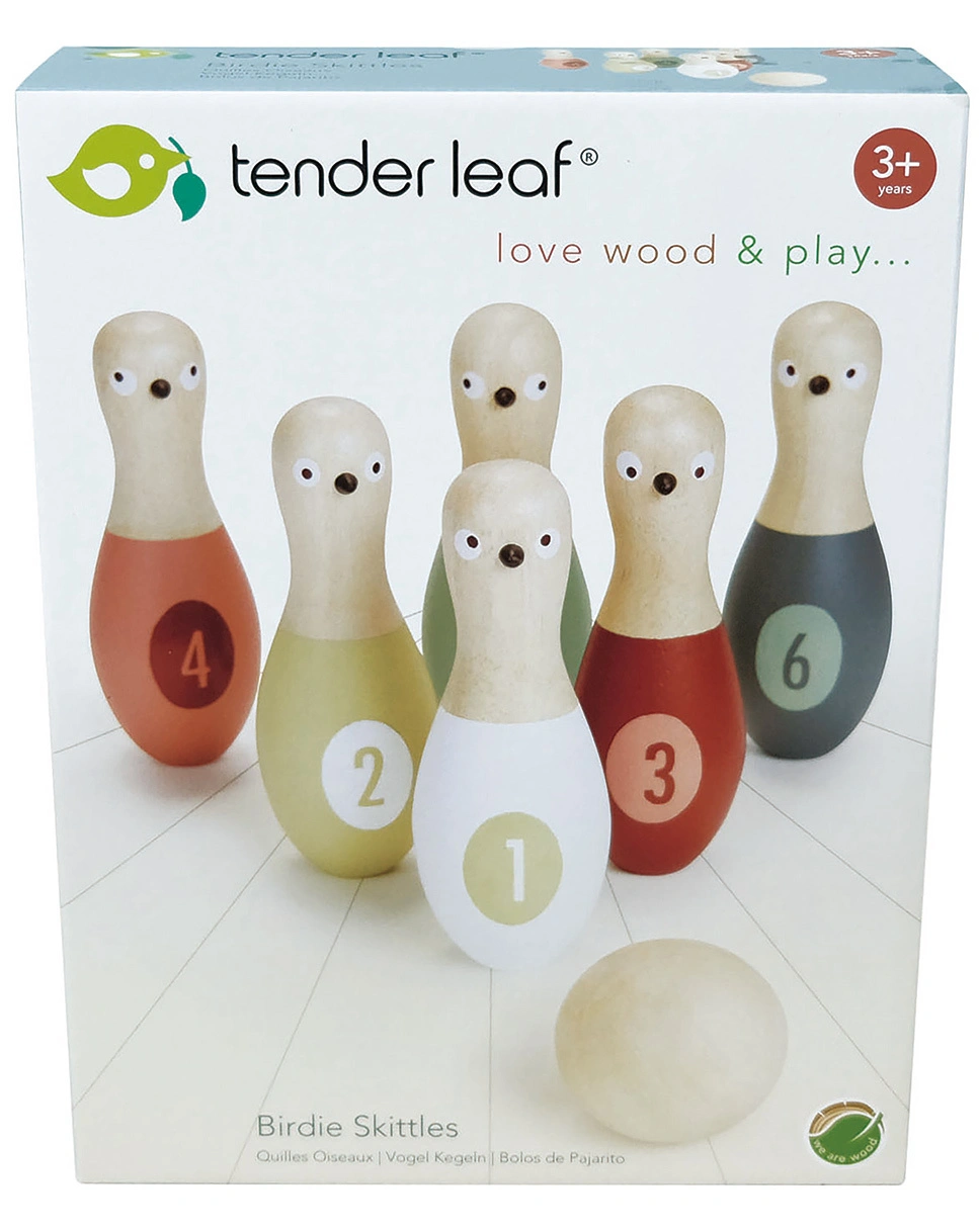 Kegel-Spiel VOGEL 7-teilig aus Holz