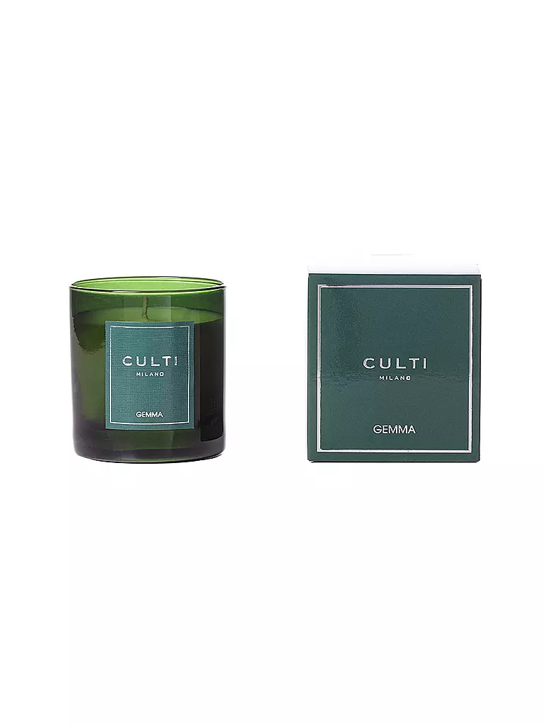CULTI Weihnachtskerze 270g klein GEMMA Grün dunkelgrün