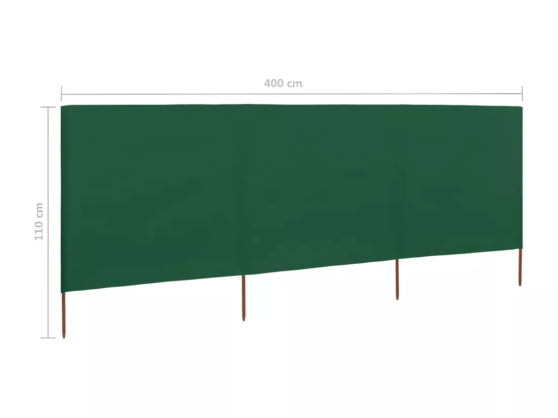Paravent 3 panneaux Tissu 400 x 80 cm Vert