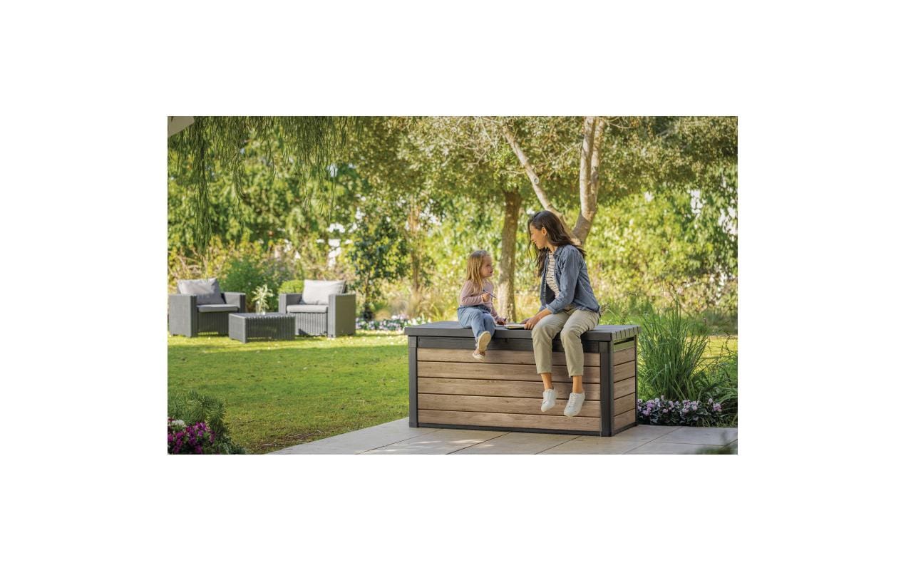 Deckbox 150 - Ashwood 151.7 x 72.5 x 70 cm Anthrazit<br>Gartenbox für Stauraum im Aussenbereich