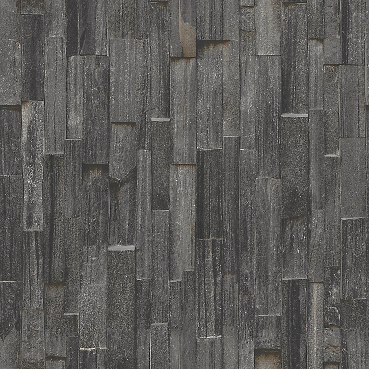 Papier peint Vinyle Intissé GoodHome Gunes gris anthracite