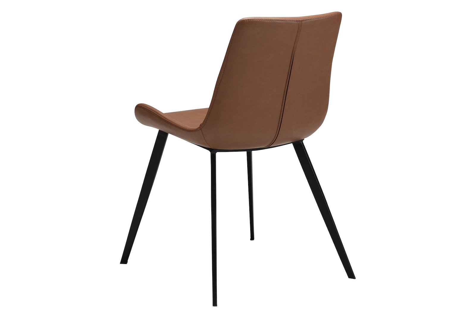 Hype spisestol PU Cognac Faux og sorte ben.
