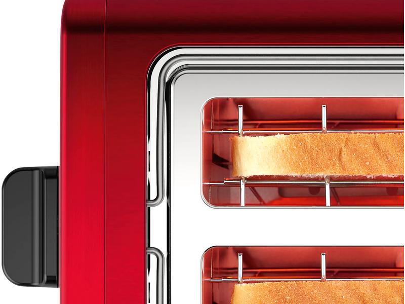 Bosch Toaster DesignLine TAT3P424DE Anthrazit/Rot Klassischer Toaster