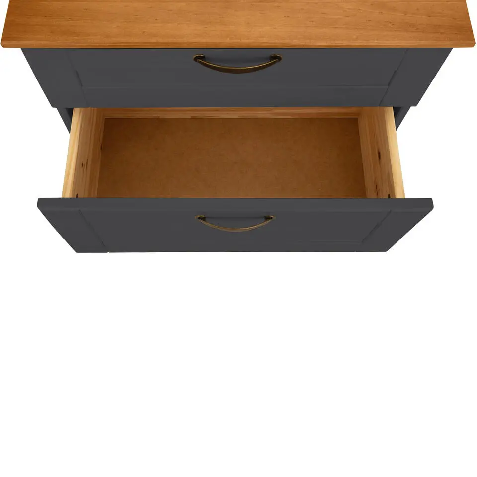 Alby - Wastafelonderkast 60 cm met 1 klep 1 lade in antraciet