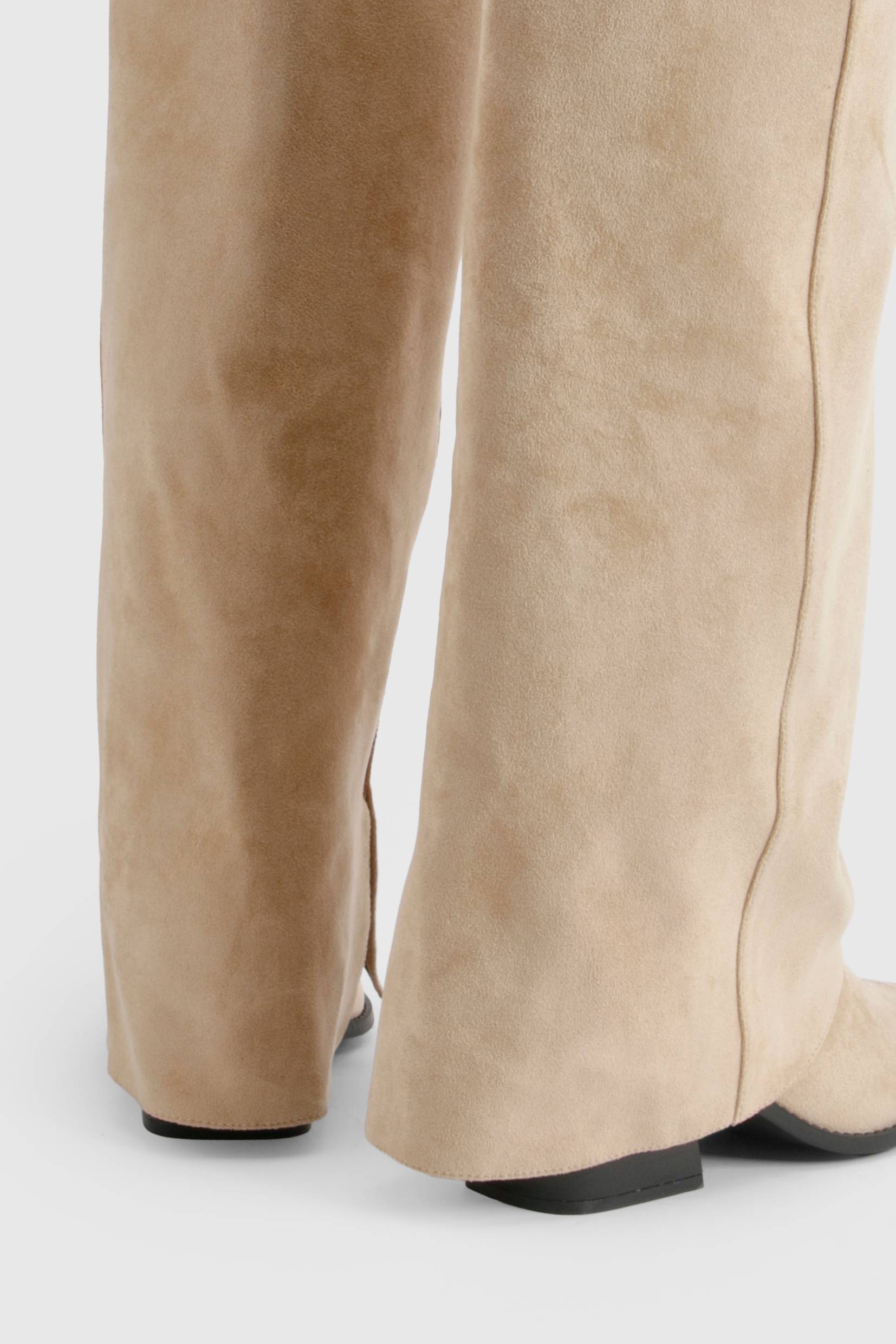 boohoo Bottes Western à Revers Coupe Large
