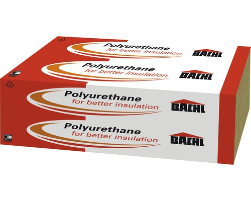 BACHL multifunctionele isolatieplaat PUR/PIR, aluminiumfolie aan beide zijden, stootrand, WLG 024, 1250 mm x 625 mm x 60 mm