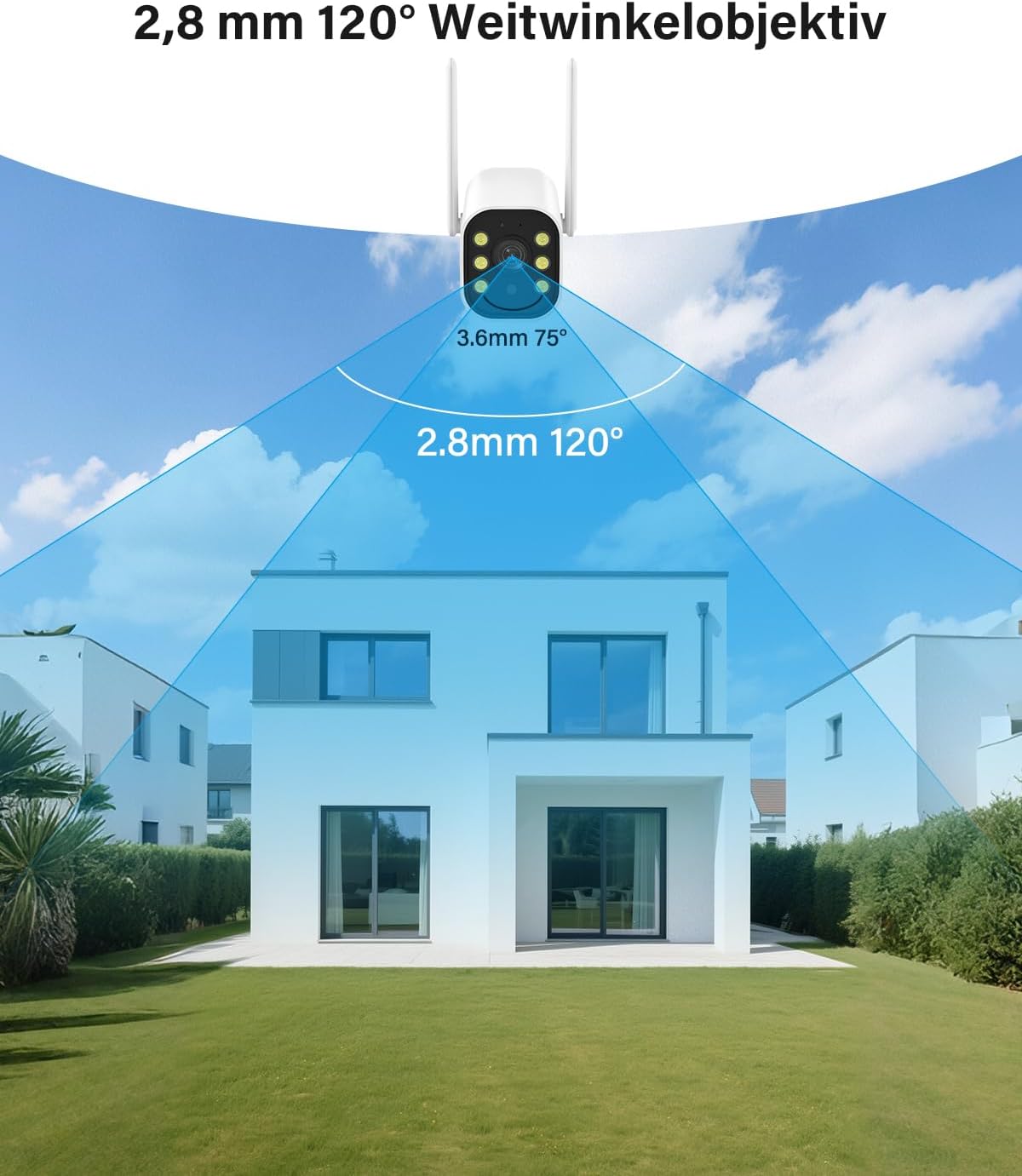 Jennov 5MP Überwachungskamera Set Aussen, 10CH 5MP WLAN NVR mit 4X WiFi Kamera Aussen mit 120° Weitwinkel, 24/7 Aufnahme, Personenerkennung, 2-Wege-Audio, Farb-Nachtsicht, 1TB