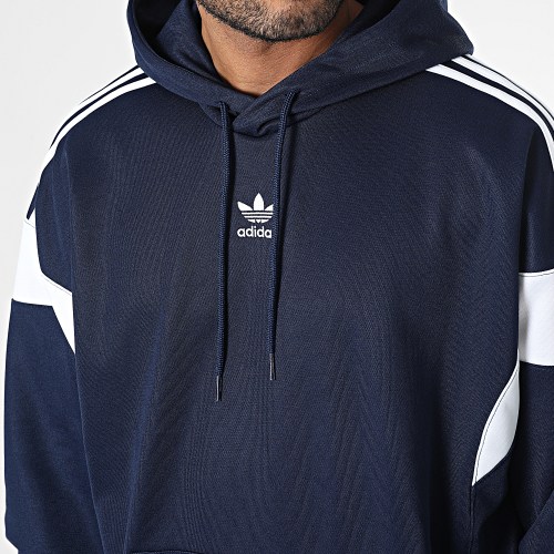 Sweat Capuche A Bandes Cutline IM4519 Bleu Marine
