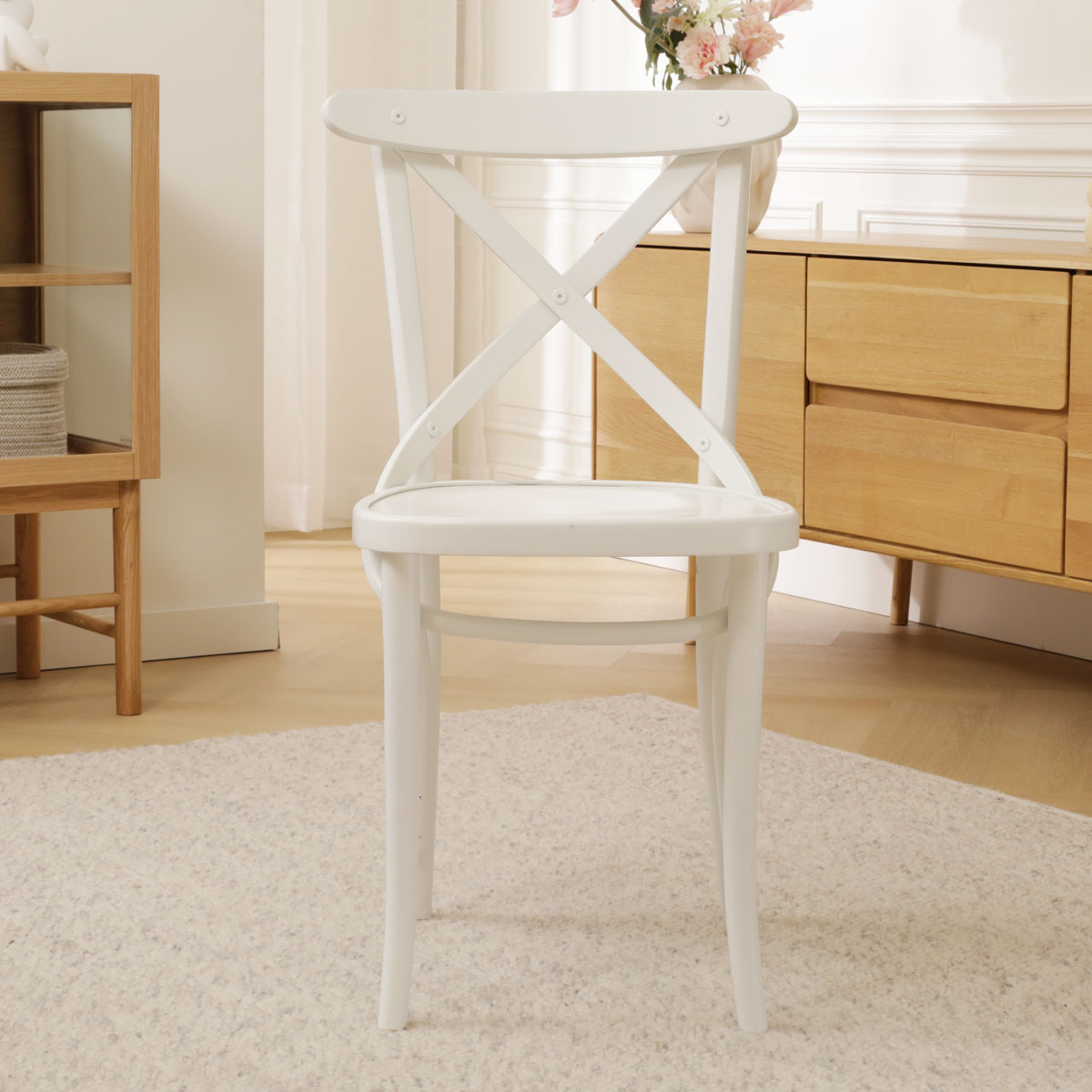 Houten eetkamerstoel Claire - Wit