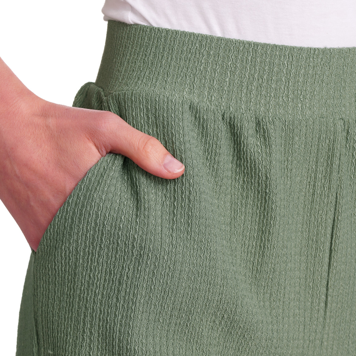 Gina Benotti Damen Culotte mit strukturiertem Material grün